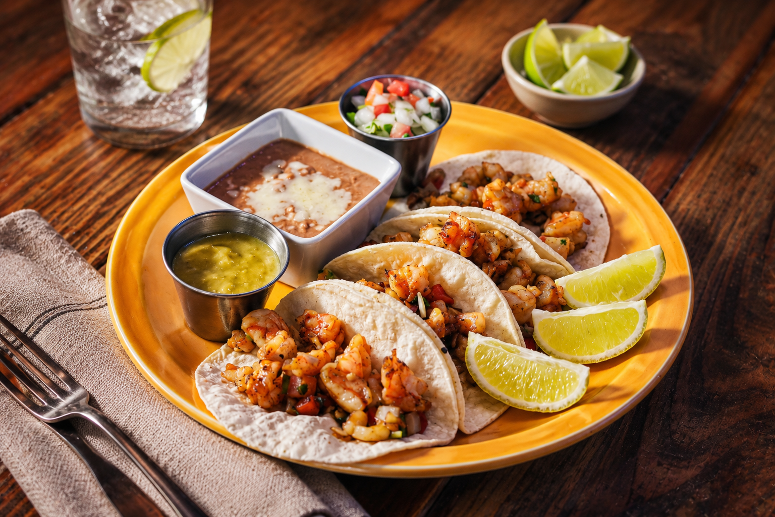 Mexican food made for the table.